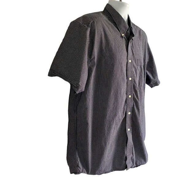 Boca Classics Black White Cotton Short Sleeve Button Down Shirt Men's Large - Picture 4 of 7